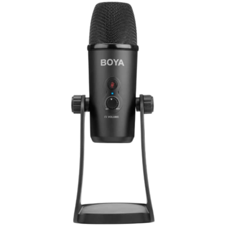Boya BY-PM700 mikrofon, 16 bites 48 kHz, három kapszula kialakítás, USB, fekete
