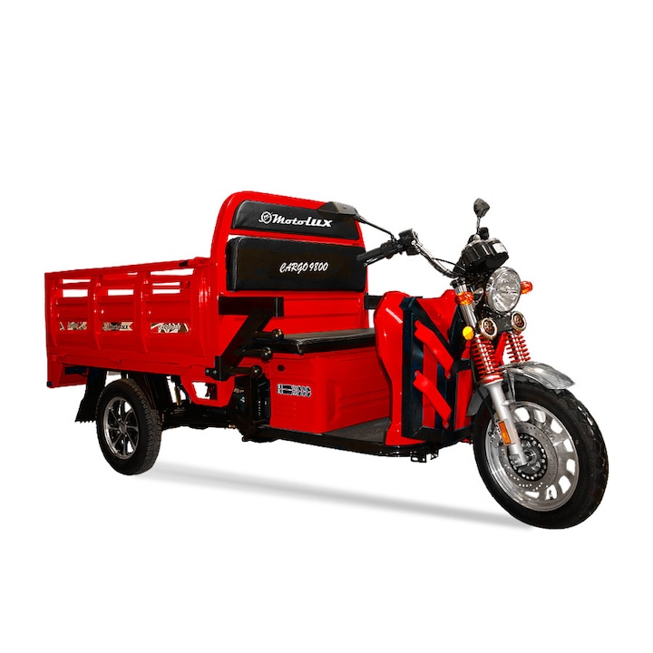Motolux Cargo 9800 elektromos teherhordó tricikli, piros, 1500W, 72V60Ah