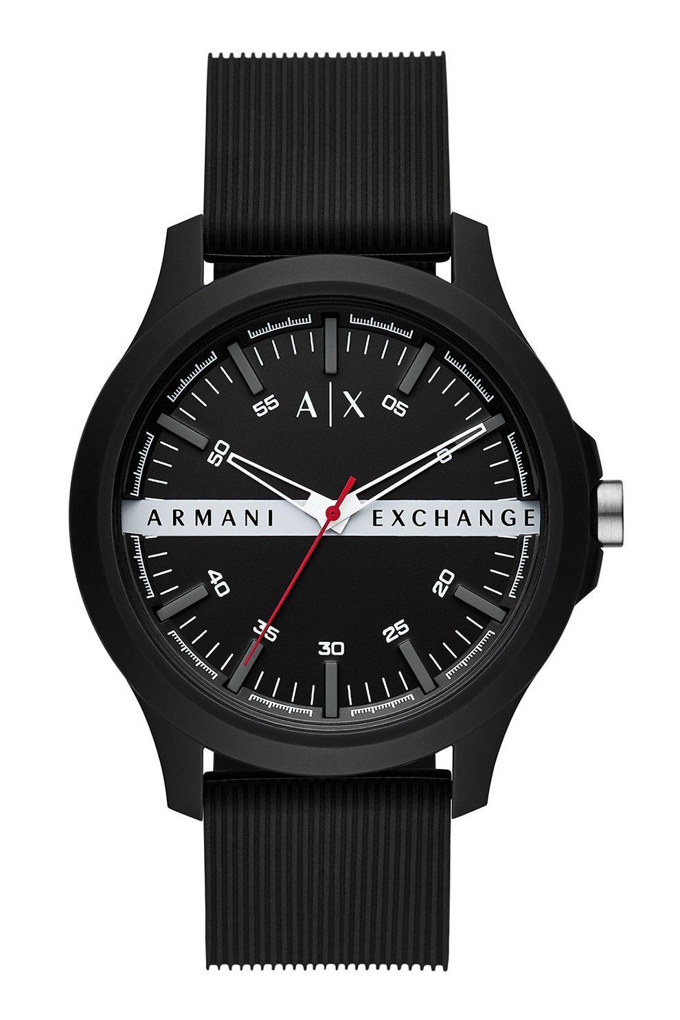 ARMANI EXCHANGE, Ceas cu o curea din silicon, Negru