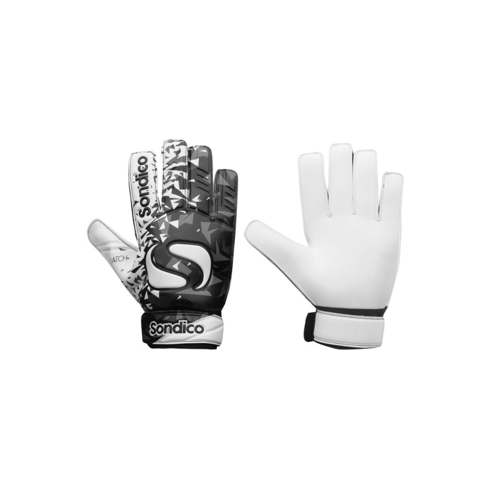 Manusi sport pentru copii, Sondico Match GK, Piele ecologica, Alb/Negru, 9