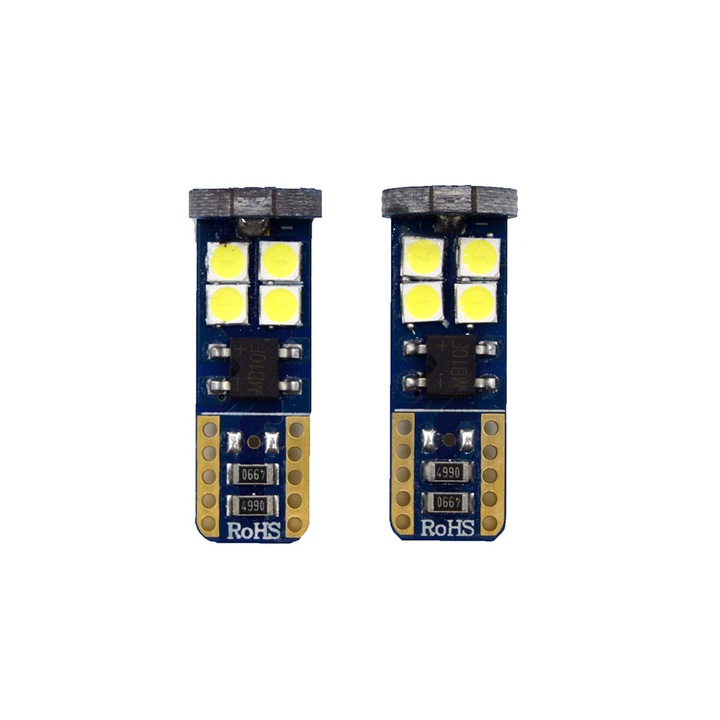 Set x 2 lampi auto CBT507, 12 Led SMD, W5W/T10, 6500W