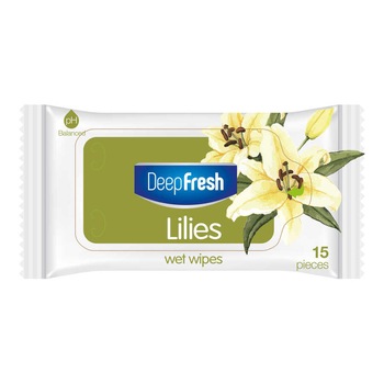 Servetele umede Exotic Flower de Buzunar Deep Fresh - Lilies, 15 bucati Servetele umede Exotic Flower de Buzunar Deep Fresh - Lilies, 15 bucati