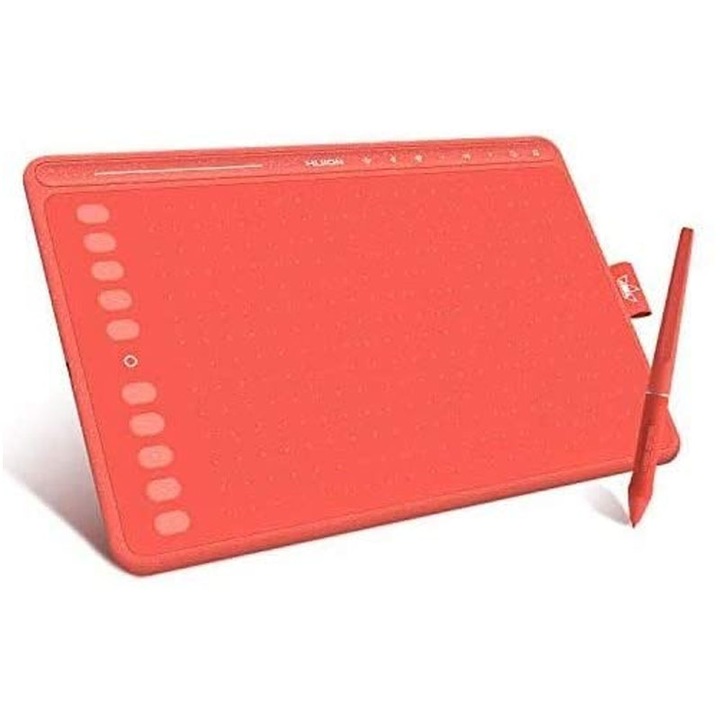 Tableta grafica, HUION, HS611, Rosu