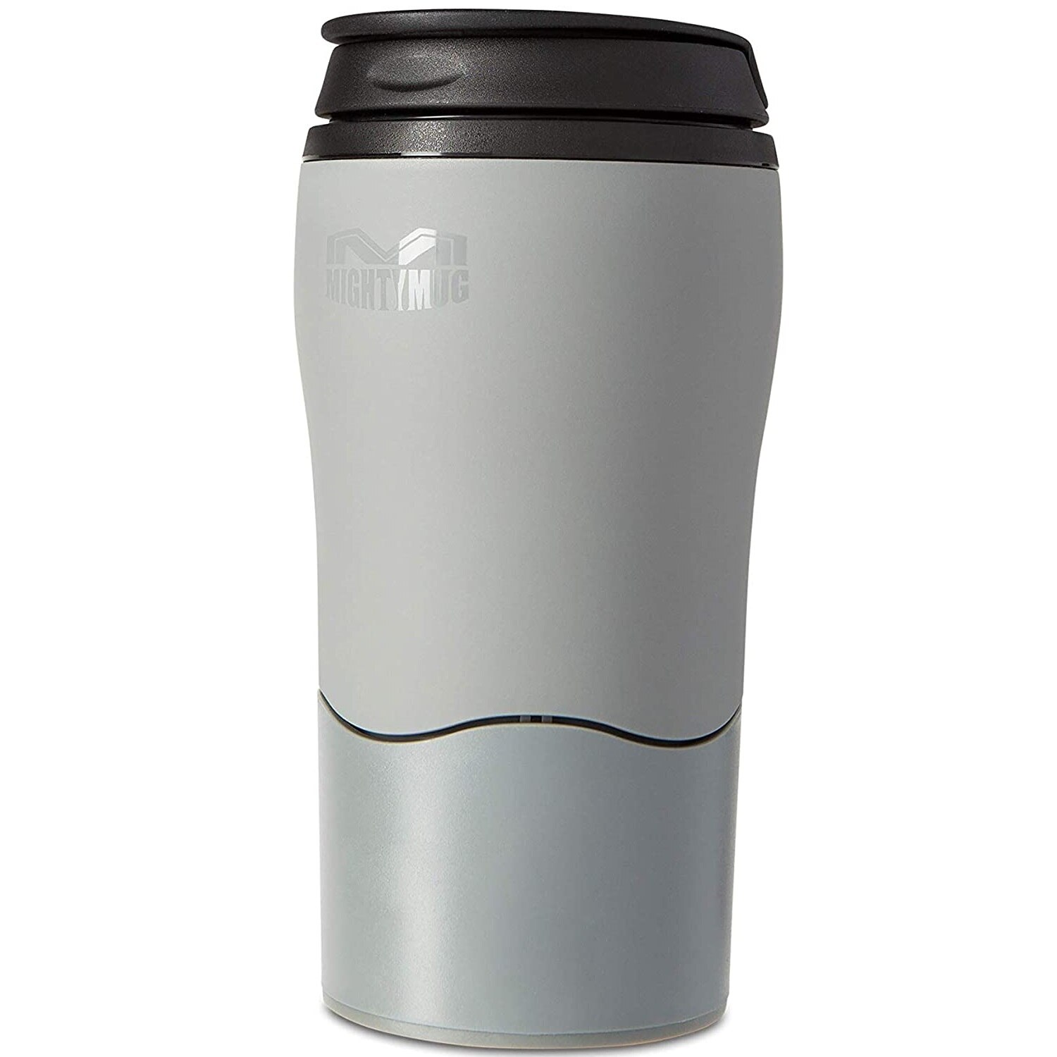 Termos Mighty Mug, Perete dublu, Fara BPA, Plastic, 8 cm, 350 ml, Gri