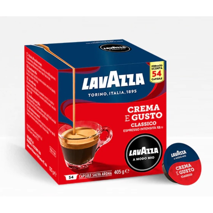 Cafea capsule Lavazza A Modo Mio Crema e Gusto Classico, 54 capsule, 405g