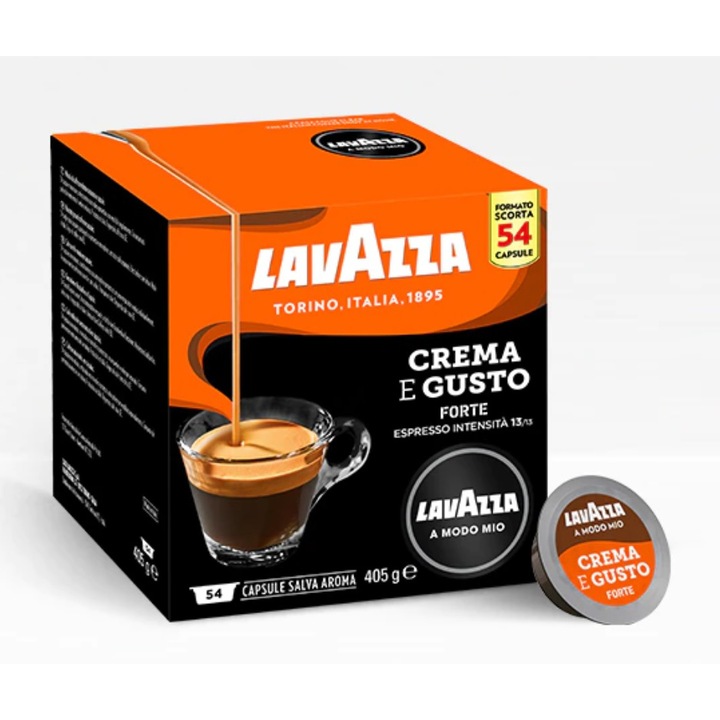 Cafea capsule Lavazza A Modo Mio Crema e Gusto Forte, 54 capsule, 405g