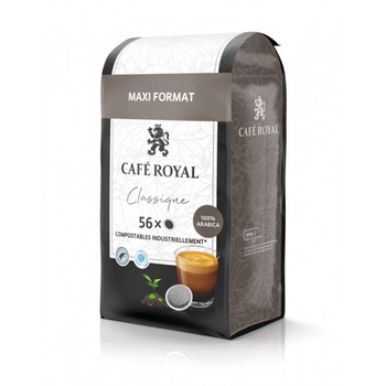 Paduri cafea Cafe Royal Classique, 100% Arabica, 56 paduri, compatibile Senseo, 389g Paduri cafea Cafe Royal Classique, 100% Arabica, 56 paduri, compatibile Senseo, 389g