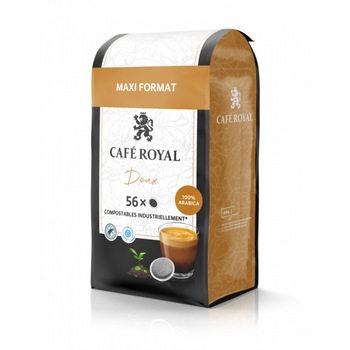 Paduri cafea Cafe Royal Doux, 100% Arabica, 56 paduri, compatibile Senseo, 389g Paduri cafea Cafe Royal Doux, 100% Arabica, 56 paduri, compatibile Senseo, 389g