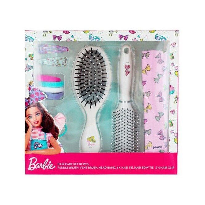 Set ingrijirea parului pentru fete, Barbie, 10 piese, Multicolor