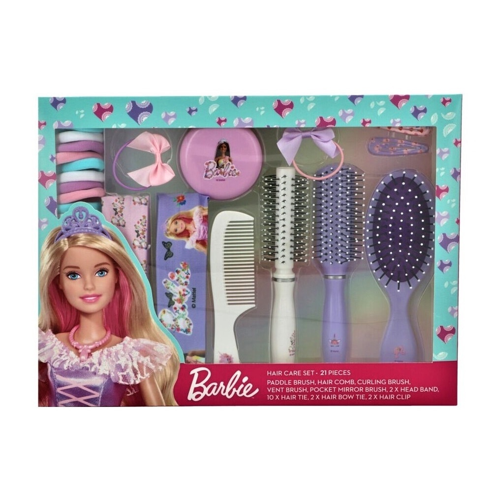 Set ingrijirea parului pentru fete, Barbie, 21 piese, Multicolor