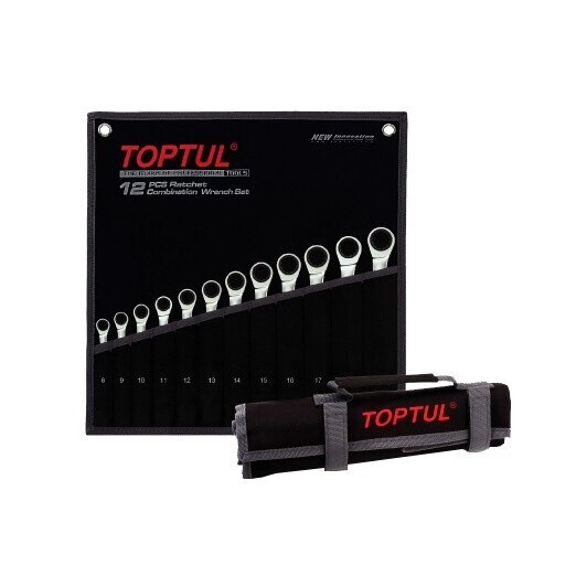 Set 12 chei combinate cu clichet, Toptul 8-19mm