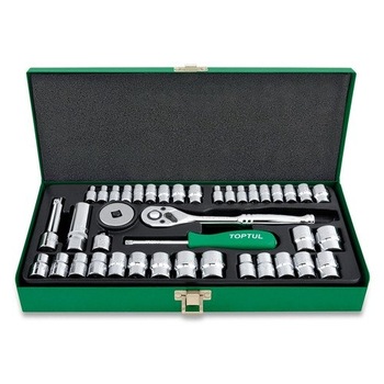 Set chei tubulare si clichet 3/8''& 1/4'', Toptul 40 piese Set chei tubulare si clichet 3/8''& 1/4'', Toptul 40 piese