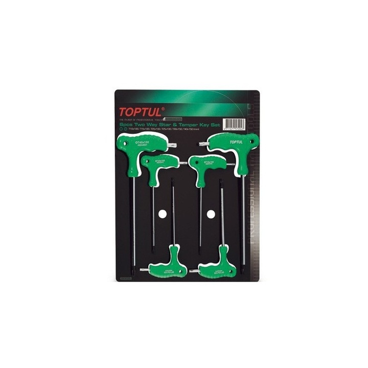 6 db hatlapfejű imbuszkulcs készlet "T" fogantyúval, Toptul T10-T40