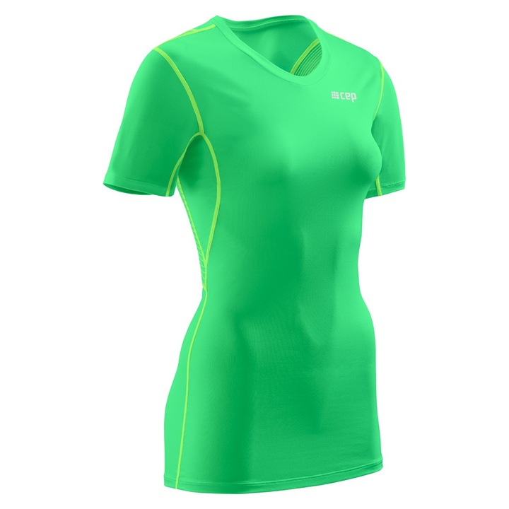 Tricou de Compresie Cep Wingtech, Maneci Scurte, Femei, Verde