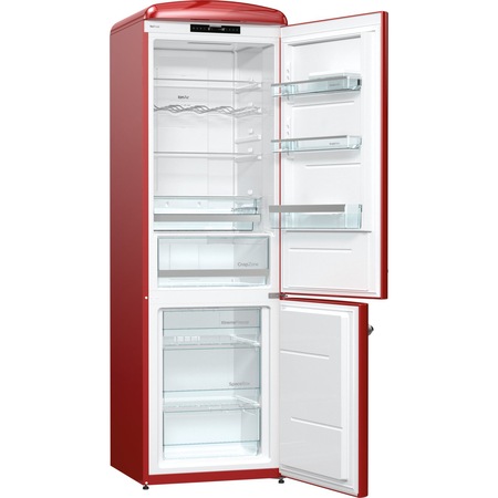 Combina frigorifica Gorenje Old Time ONRK193R, NoFrost Plus, 334 l, Clasa A+++, 194 cm, Bordo