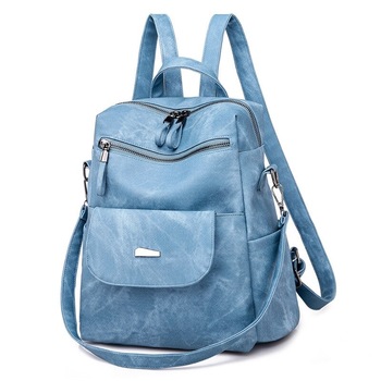 Geanta de piele tip rucsac, Charon Softy, Albastru Geanta de piele tip rucsac, Charon Softy, Albastru