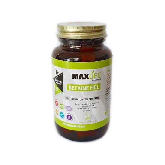 MAXLife BETAINE HCL 650mg 90 comprimate