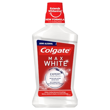Apa de gura Colgate Max White cu efect de albire, 500 ml