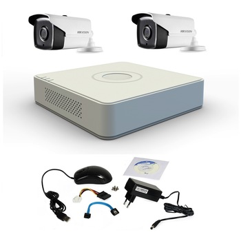 Kit de supraveghere Hikvision Turbo HD 720P cu 2 camere IR 40 m Kit de supraveghere Hikvision Turbo HD 720P cu 2 camere IR 40 m