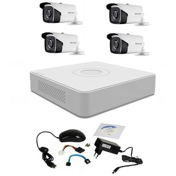 Kit de supraveghere Hikvision Turbo HD 1080P cu 4 camere cu IR 40 m, vizualizare pe internet Kit de supraveghere Hikvision Turbo HD 1080P cu 4 camere cu IR 40 m, vizualizare pe internet