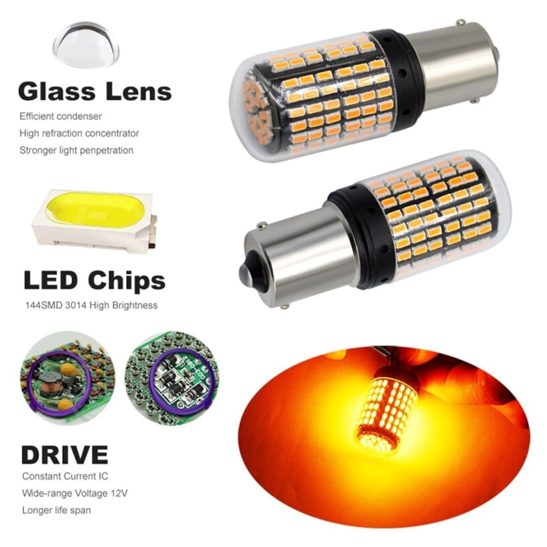 Bec Auto LED PY21W/BA15S/1156, AutoREY® Premium, CANBUS Fara Eroare Cu ...