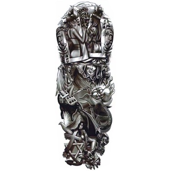 Tatuaj temporar impermeabil, bratul complet si Extra mare, Pentru brate sau picioare si corp, Dimensiune 17.8x 48cm, QB057 Tatuaj temporar impermeabil, bratul complet si Extra mare, Pentru brate sau picioare si corp, Dimensiune 17.8x 48cm, QB057