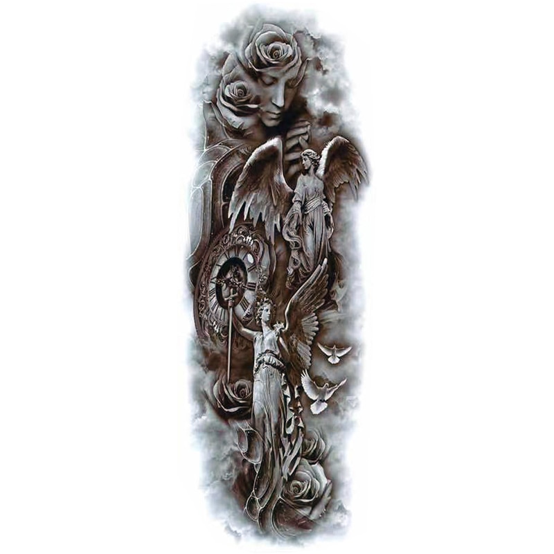 Tatuaj temporar impermeabil, bratul complet si Extra mare, Pentru brate sau picioare si corp, Dimensiune 17.8x 48cm, QB067