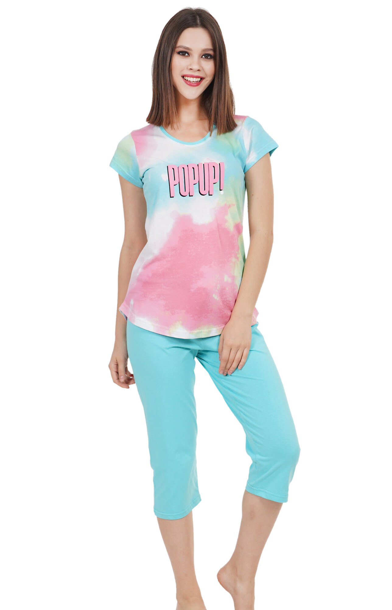 Pijama dama Vienetta, model Popup, multicolor