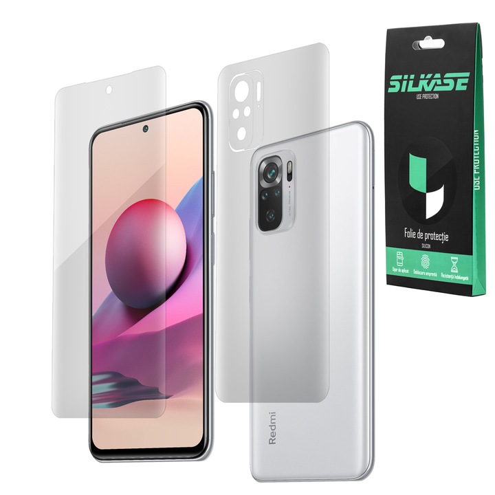Комплект 2 фолиа SILKASE за Xiaomi Redmi Note 10S, защита на телефона, възобновяем силикон