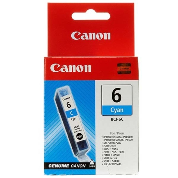 Canon Cyan BCI-6C tintapatron, BJ-F890 / Bubble Jet i990 / Bubble Jet i9900 / Pixma iP3000 / Pixma iP4000 / Pixma iP5000 / Pixma iP6000 / Pixma iP8500 / Pixma MP750 / Pixma MP760 / Pixma MP780, 13ml BEF47-3231300