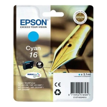 Cartus cerneala Epson Cyan 16 T162240 pentru WorkForce WF-2010W / WorkForce WF-2510WF / WorkForce WF-2520NF / WorkForce WF-2660DWF / WorkForce WF-2750DWF, 165 pagini OEM:C13T16224010 Cartus cerneala Epson Cyan 16 T162240 pentru WorkForce WF-2010W / WorkForce WF-2510WF / WorkForce WF-2520NF / WorkForce WF-2660DWF / WorkForce WF-2750DWF, 165 pagini OEM:C13T16224010
