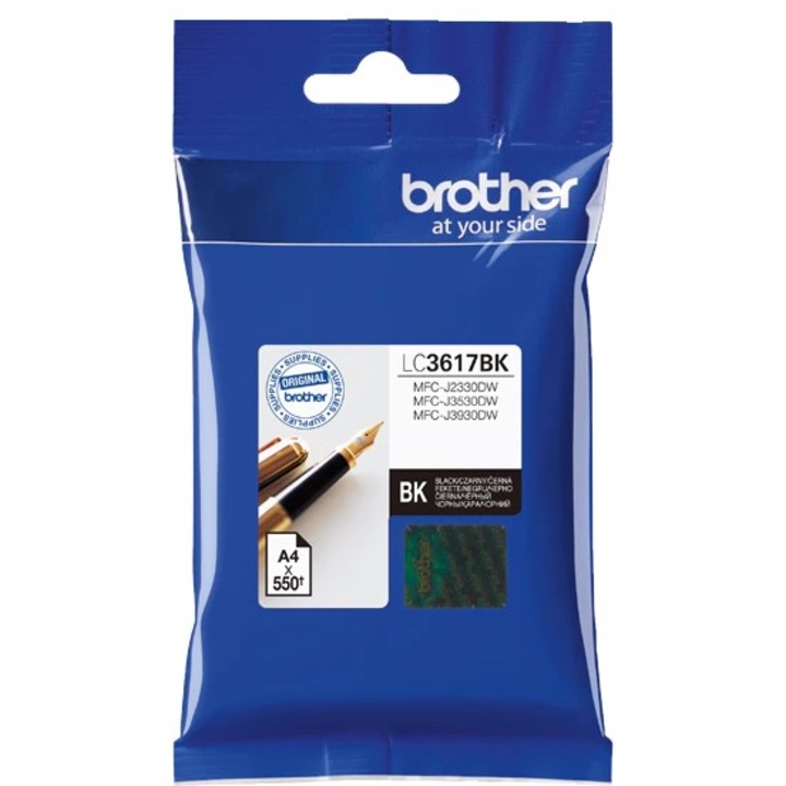 Cartus cerneala Brother Black LC3617BK pentru MFC-J2330DW/MFC-J3530DW/MFC-J3930DW , 550 pagini OEM:LC3617BK