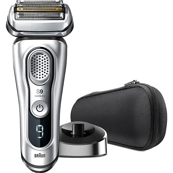 Set Aparat de ras BRAUN Series 9 9330s, Acumulator, Autonomie 60 min, Argintiu