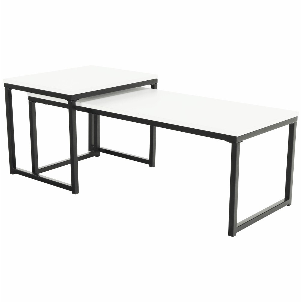 Set 2 Masute de cafea Sani Kastler ,100x35x40 cm Alb/Negru