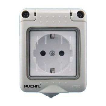Priza simpla aplicata cu protectie anti-umezeala Ruichnl Waterproof IP55 RC-WPG1012 - TS-2733 Priza simpla aplicata cu protectie anti-umezeala Ruichnl Waterproof IP55 RC-WPG1012 - TS-2733