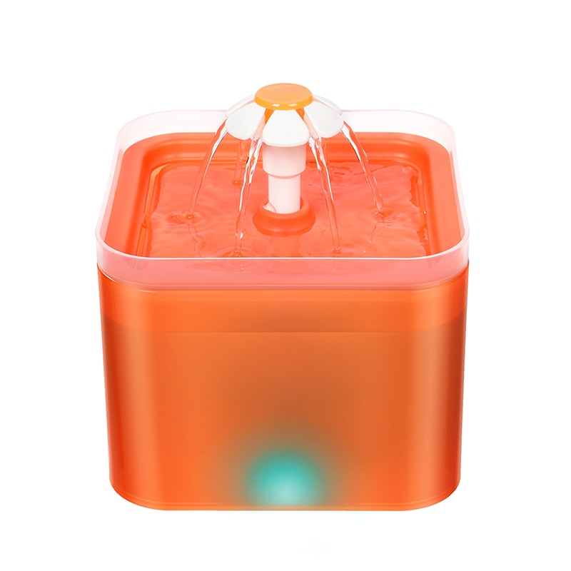 Fantana automata pentru animale Miniso, portocaliu, 2 L, 16x12.5 cm