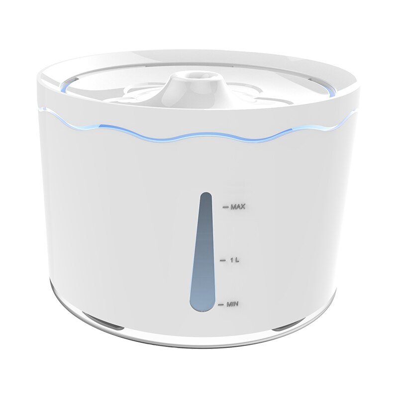 Fantana automata pentru animale Miniso, cu LED, alb, capacitate 1.8 L, 19x13.6 cm