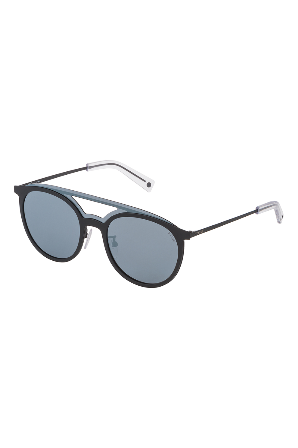 STING, Ochelari de soare cu lentile rotunde, Negru/Albastru pastel, 99-00-145 Standard
