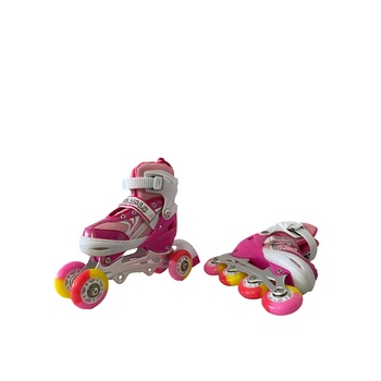 Role Cool Skates pentru copii,reglabile , cu roti in linie pe fata si 2 pe spate, Roz, 30-33, Unitoys Role Cool Skates pentru copii,reglabile , cu roti in linie pe fata si 2 pe spate, Roz, 30-33, Unitoys