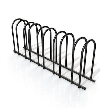 Suport stradal bicicleta cu 5 sloturi - model 1979-5, Negru, 130x50x24 cm Suport stradal bicicleta cu 5 sloturi - model 1979-5, Negru, 130x50x24 cm