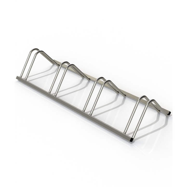 Багажник за велосипед с 4 гнезда - модел 1255-4, Сребрист, 120x26x49.5 см