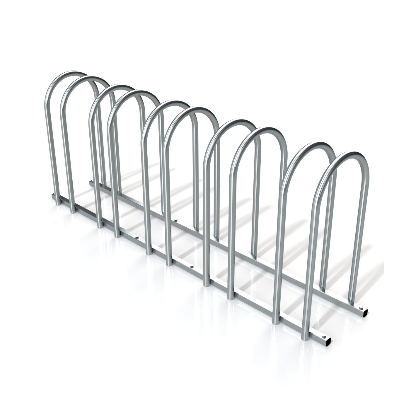 Suport stradal bicicleta cu 5 sloturi - model 1979-5, Argintiu, 130x50x24 cm