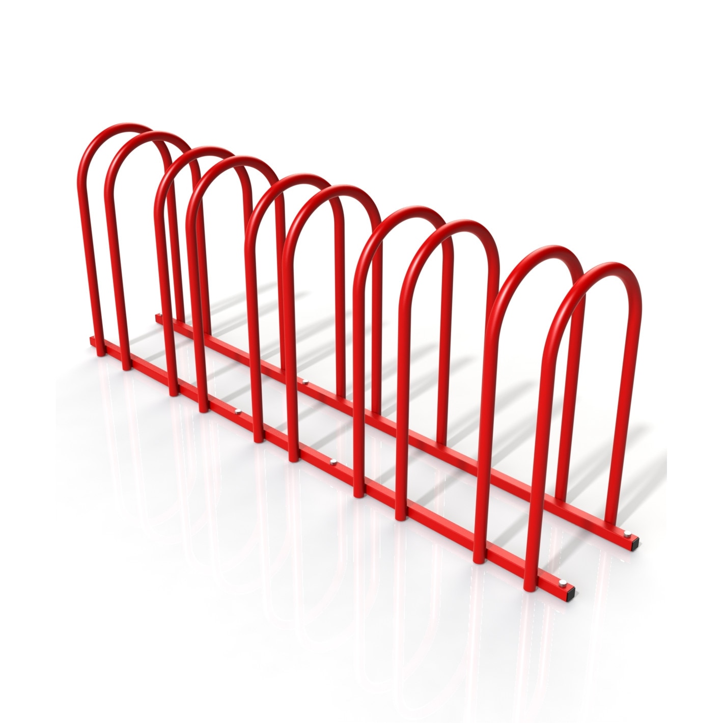 Suport stradal bicicleta cu 5 sloturi - model 1979-5, Rosu, 130x50x24 cm