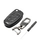 Husa Cheie Auto, compatibila cu Audi A1, A3, A4, A6, TT, Q3, Q5, Q7, din piele ecologica, cusuta manual, Negru