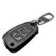 Husa Cheie Auto, compatibila cu Audi A1, A3, A4, A6, TT, Q3, Q5, Q7, din piele ecologica, cusuta manual, Negru