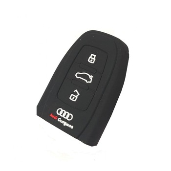 Husa din silicon pentru cheie auto AUDI cu 3 butoane si emblema Husa din silicon pentru cheie auto AUDI cu 3 butoane si emblema