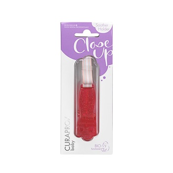 Agatatoare suzeta Curaprox Baby, Roz Agatatoare suzeta Curaprox Baby, Roz