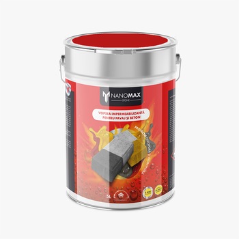 Vopsea impermeabilizanta pentru pavaj si Beton, Protectie Hidrofoba si Oleofoba, NanoMax, 5L - Rosu Vopsea impermeabilizanta pentru pavaj si Beton, Protectie Hidrofoba si Oleofoba, NanoMax, 5L - Rosu