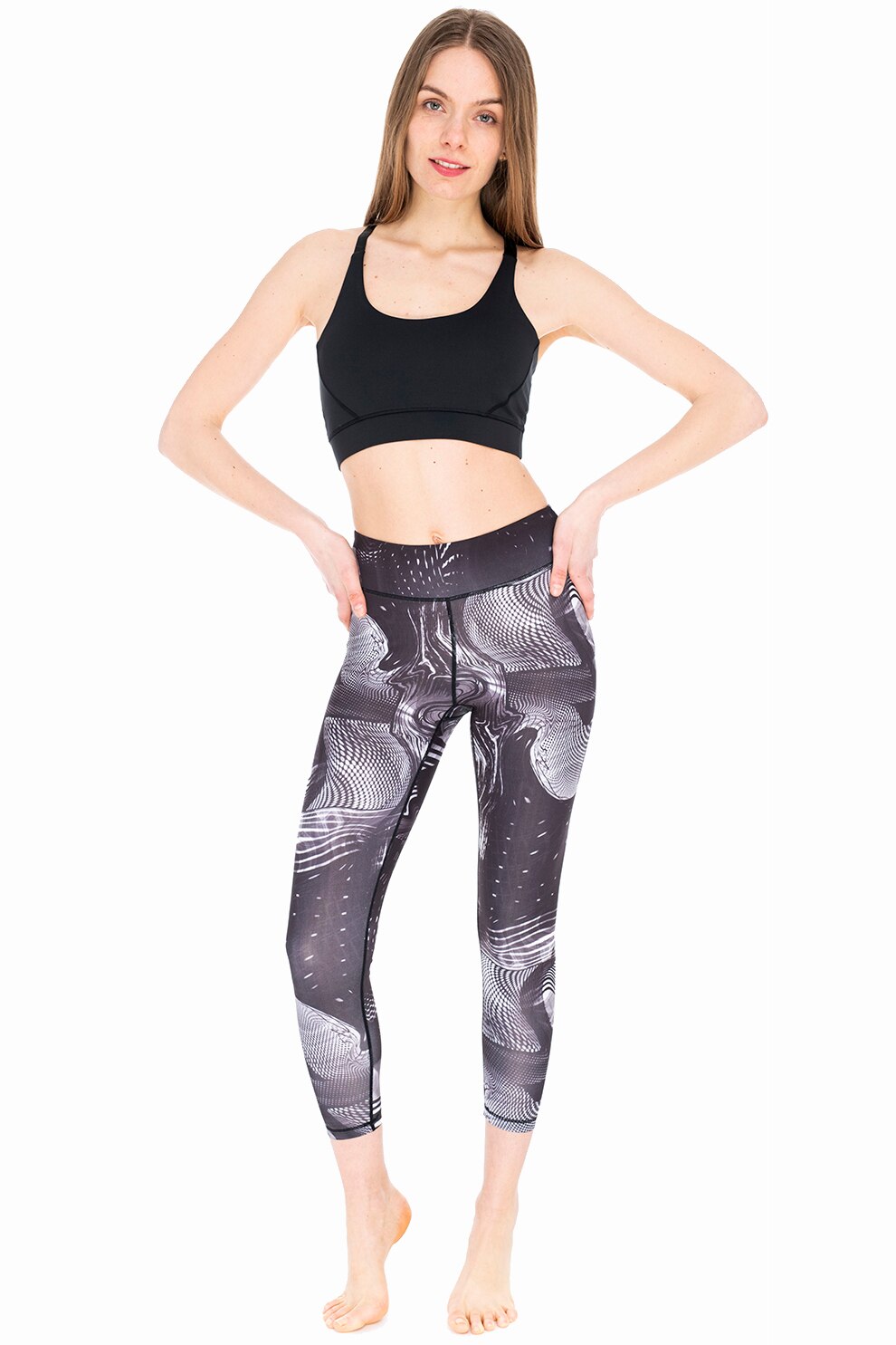 Fundango, Bustiera cu bretele incrucisate, pentru fitness Nova, Negru