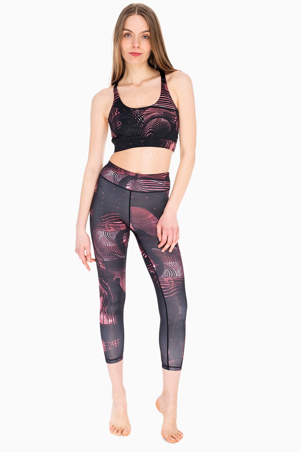 Fundango, Colanti crop pentru fitness, Negru/Corai